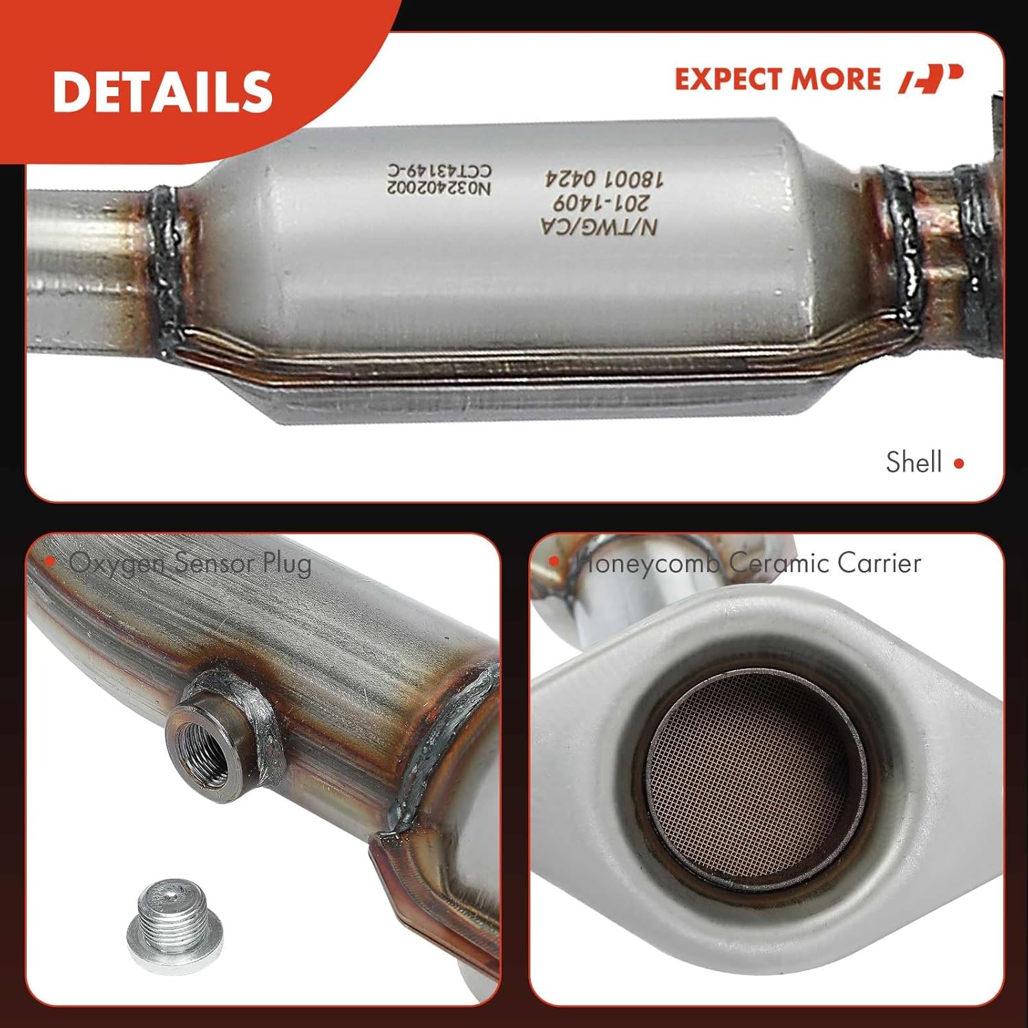 A-Premium Catalytic Converter Kit Direct-Fit Compatible with Toyota Corolla 2014-2019, 1.8L, E.P.A. Compliant, Replace# EC41214
