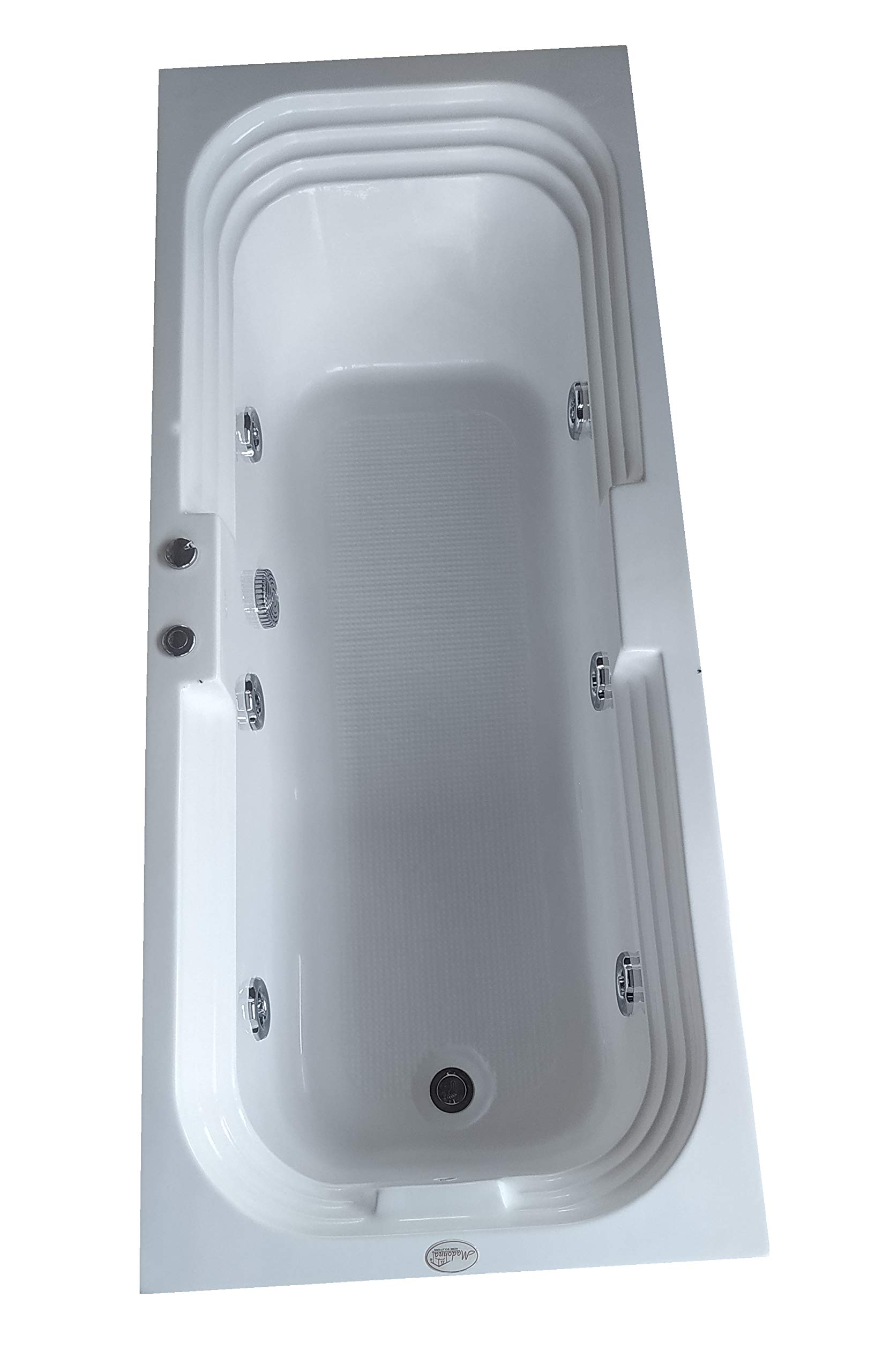 MADONNA Sentosa Acrylic 6 Feet Drop-in Rectangular Bathtub with Whirlpool Massage System -White