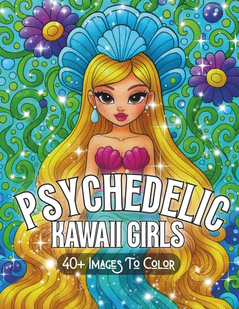 Psychedelic Kawaii Girls: A Bold Inspired Coloring Experience Packed with Trippy Cute Illustrations, Big Hair, Dreamy Details & Wild Aesthetic Fantasy Art (Psychedelic Flow State Series)