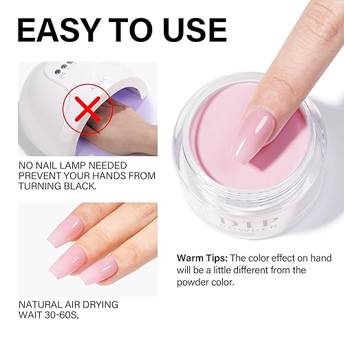 Vista 32 de AILLSA Polvo de inmersión transparente, colores de uñas francesas de cristal transparente, polvo de construcción, no necesita lámpara, manicura