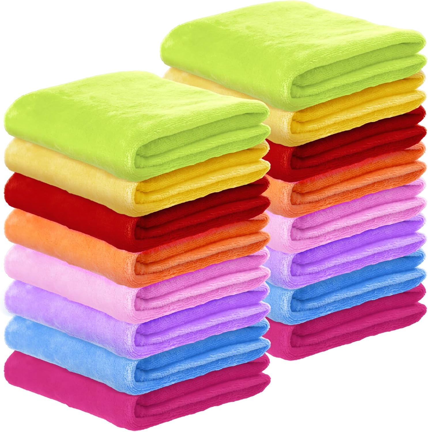 Kinlop 16 Pcs Fuzzy Baby Blankets Bulk, 39 x 27 Inch Soft Kid Blankets, Cozy Lightweight Warm Fleece Throw, for Spring Summer Infant Toddler Girls Boys, Crib Preschool Bedding (Fresh Color)