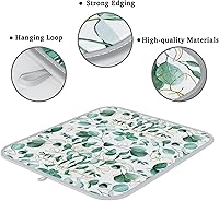 Vista 4 de Tapete grande de secado de platos para encimera de cocina, de 16 x 18 pulgadas, tapete escurridor de platos de microfibra, absorbente, accesorios