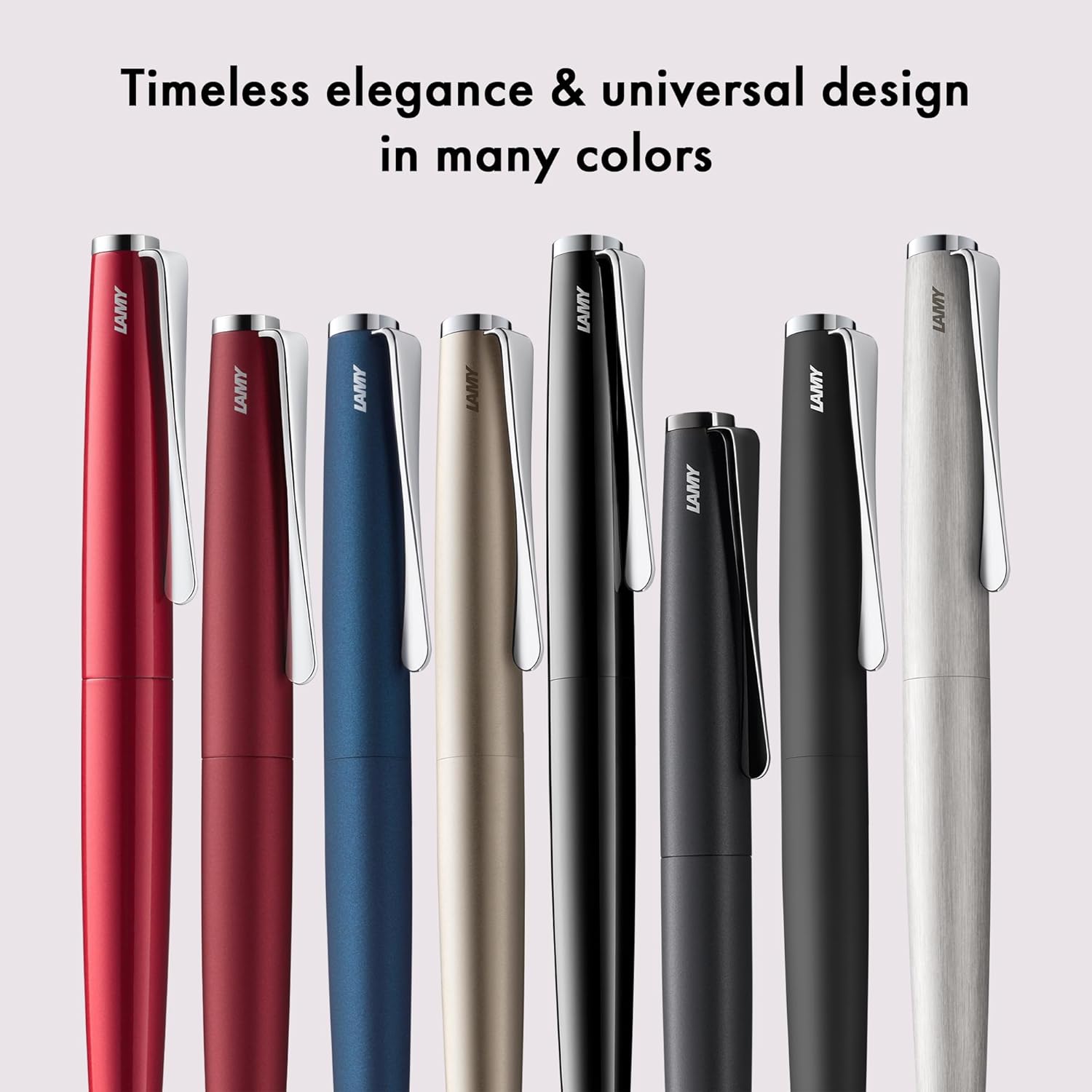 Lamy studio lx-all-black - ballpoint pen in elegant stainless steel casing - with propeller-shaped clip - incl. giant refill M 16 in line width M in black