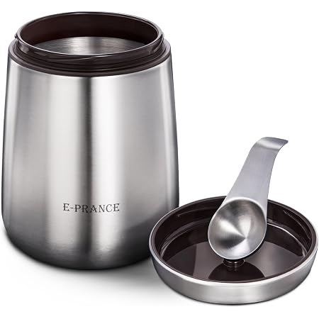 Amazon E Prance コーヒー キャニスター ステンレス 保存容器 密封容器 U型 茶筒 密封びん スプーン付き 1 5l 1番 プレゼント ギフト 保存容器 キャニスター オンライン通販