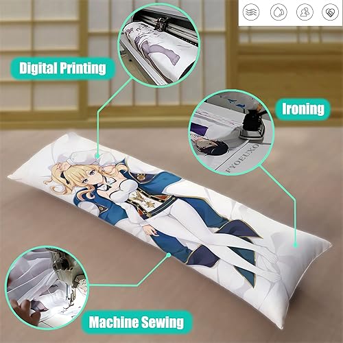 Miniatura 3 de Anime Jean Game Genshin Impact Role Series - Funda de almohada corporal para abrazar, doble cara impresa de 59 x 19 pulgadas, funda de almohada