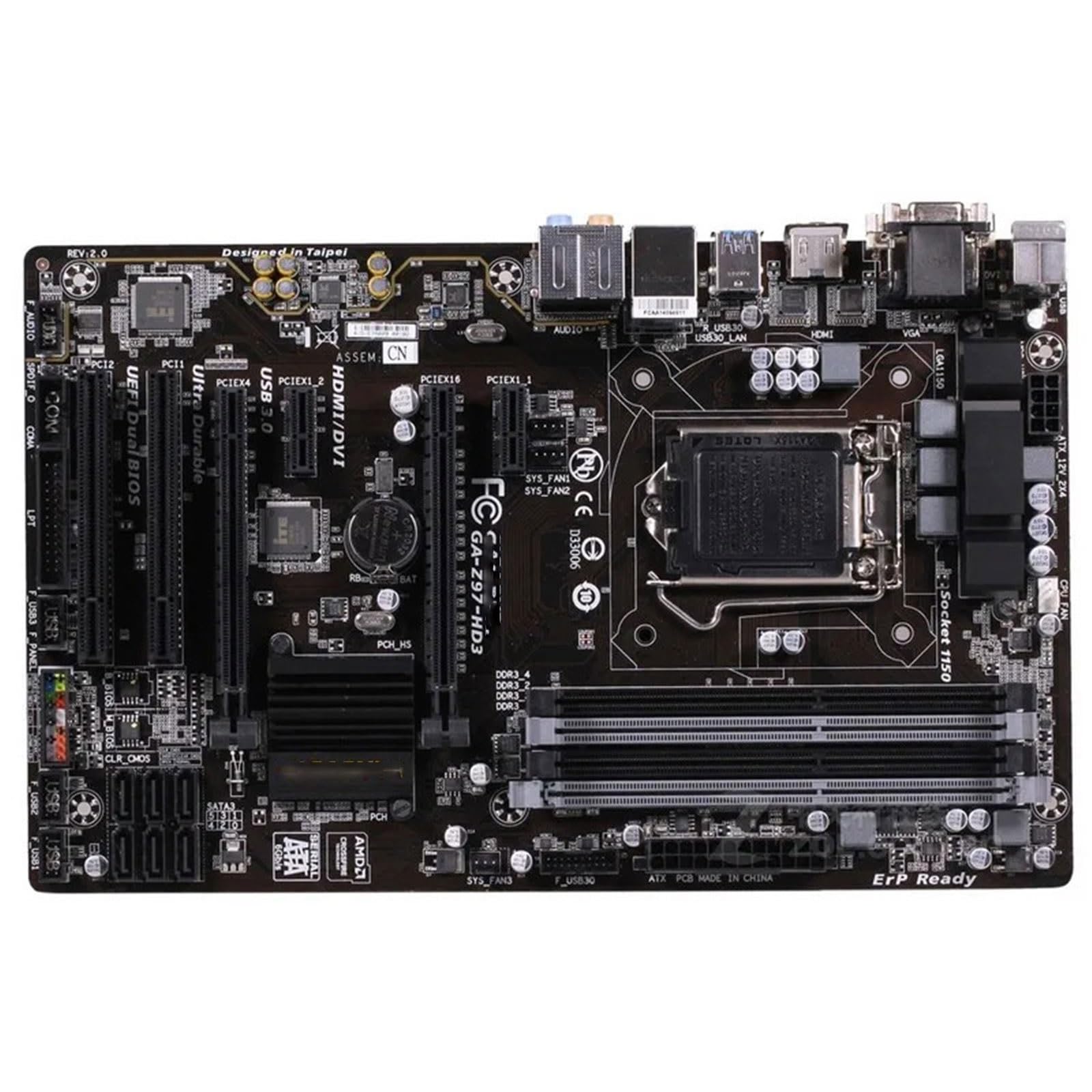 Carte Mère Gigabyte GA-Z97-HD3 LGA1150 | Chipset Intel Z97 | DDR3 Jusqu'à 32 Go | USB 3.0, SATA III | Pour Core I7/i5/i3 - 2