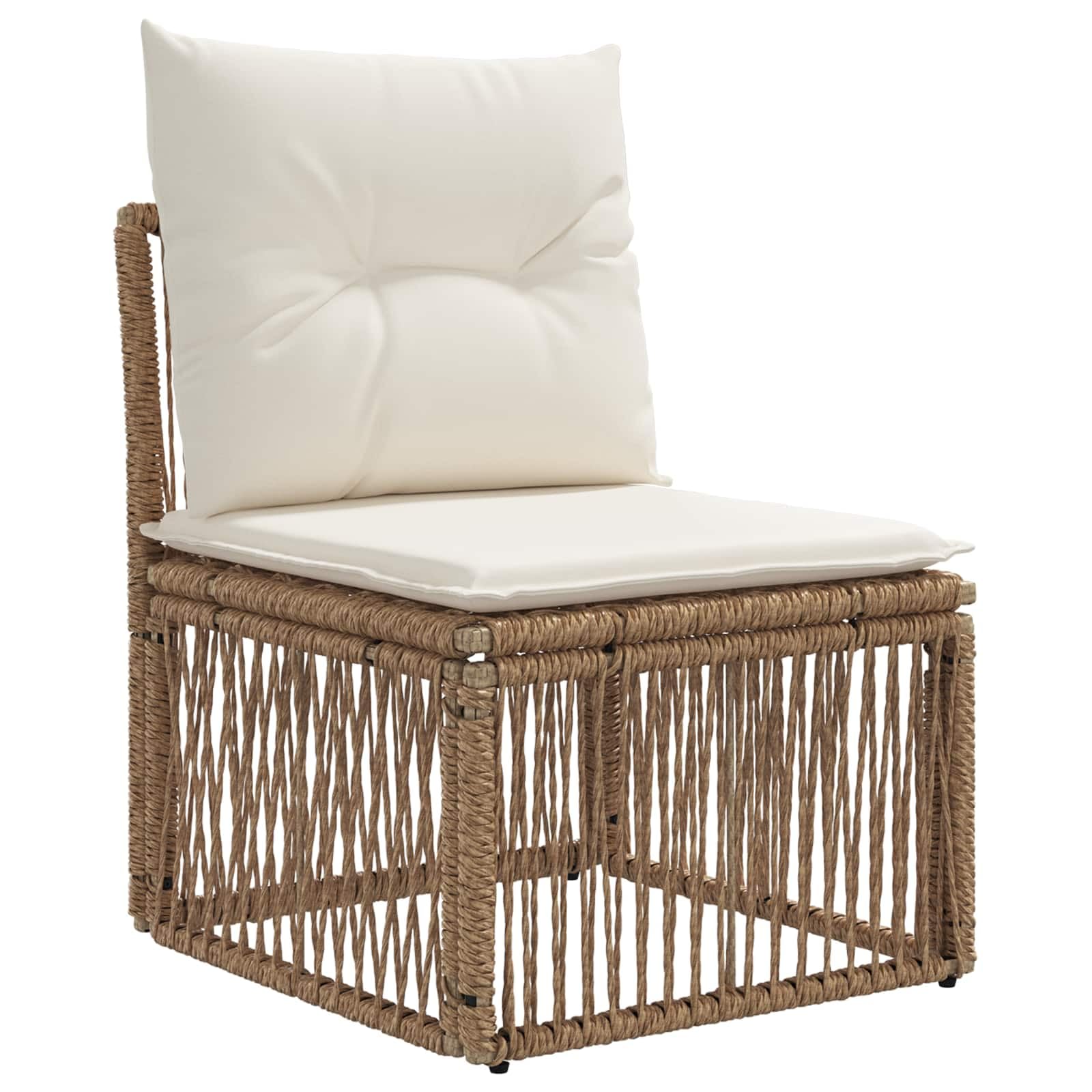 Set di divani da giardino in polyrattan, 10 pezzi, beige | Gruppo lounge modulare in polyrattan per giardino e terrazzo con cuscini lavabili e piedini regolabili.