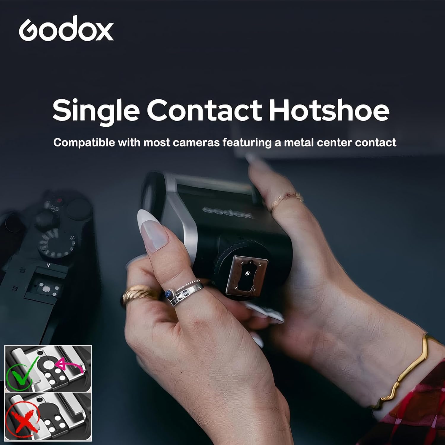 Godox Flash Godox iA32 Mini Camera Flash - Automatic Flash GN 15, 8 Power Levels/2.5sRecycle/490 Flash Times/Auto/Manual Modes,Mini Flash forCanon/Nikon/Sony/FujiCameras(Not Compatible for Sony ZV-1F)