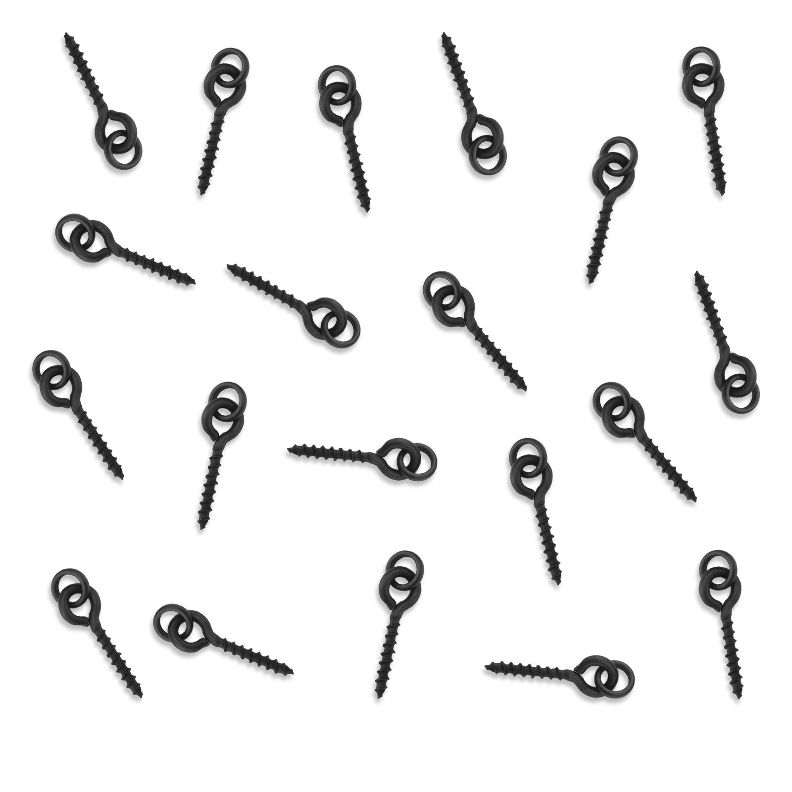 Bank Tackle Bait Screws 12mm 3 Styles Black Metal Carp Fishing Terminal Rig Tackle Pop Ups (Bait Screw with 3.1mm Ring, x 50 Pack)