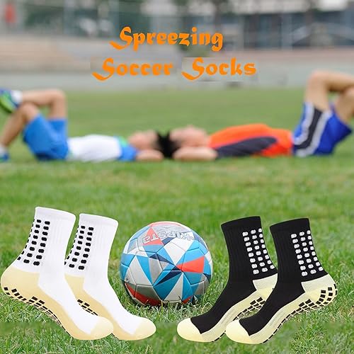 Miniatura 6 de Calcetines de fútbol para hombre, antideslizantes, atléticos, con agarre antideslizante, calcetines de baloncesto con almohadillas de agarre