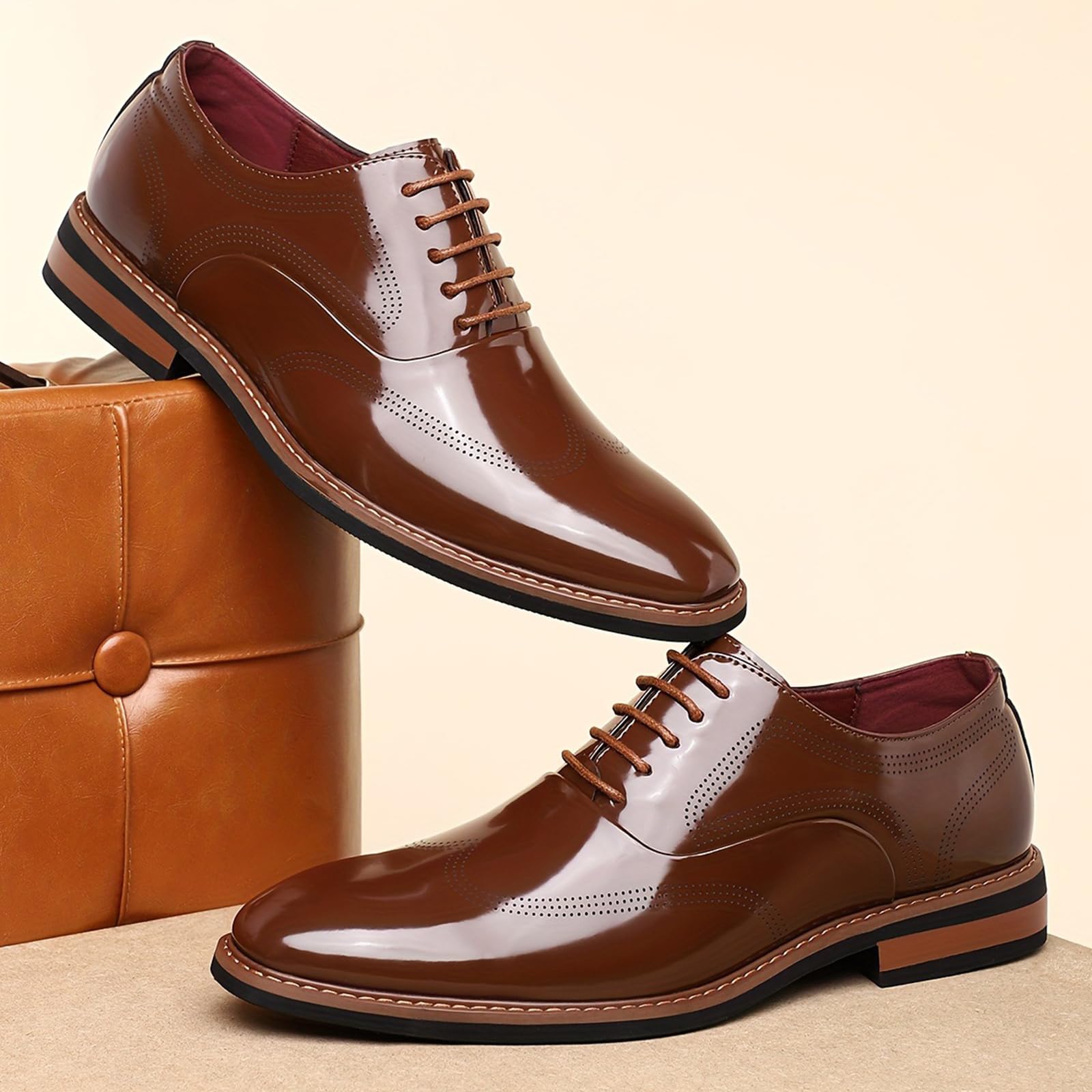 Scarpe da Eleganti Uomo in Pelle Classica Scarpe Oxford a Punta