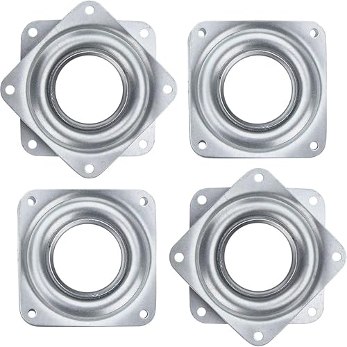 4 unidades de 3 pulgadas cuadrados Lazy Susan rodamientos de placa giratoria de acero galvanizado de 150 libras de capacidad