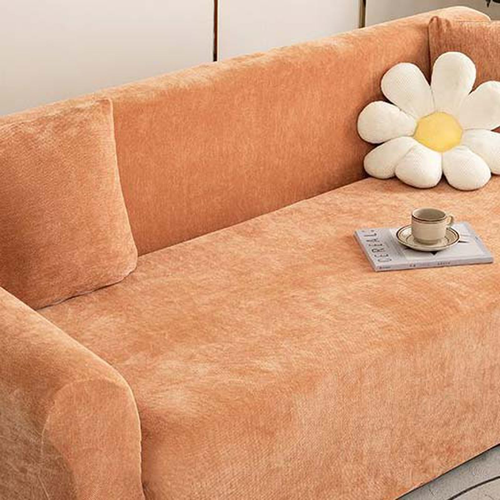 Housse de canapé d'angle en L élastique et couverture de protection salon