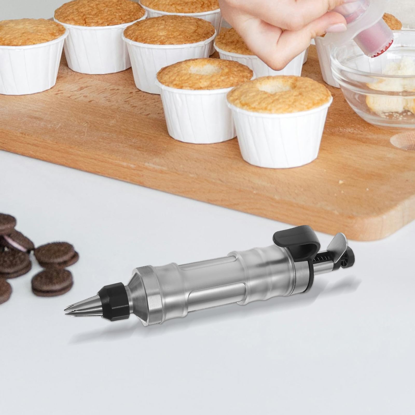 Kekspresse Praktisches Werkzeug aus Edelstahl mit Ergonomischem Griff und Antihaftbeschichtung zum Kuchenbacken und Dekorieren für Zuhause und Selbstgemacht