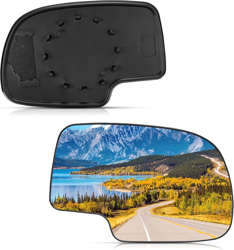 Vidro de espelho retrovisor externo convexo aquecido BDFHYK direito para Silverado, Tahoe, Sierra e Escalade – 1 unidade