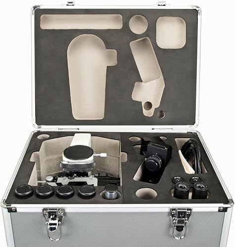 OMAX Microscopio reemplazable compuesto trinocular 40X-2000X LED con estuche de transporte de aluminio