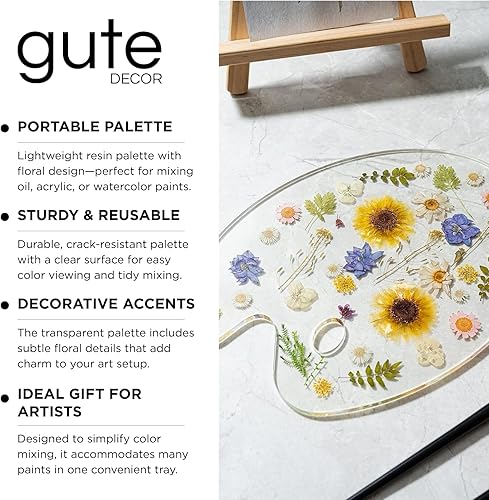 Vista 4 de Paletas de pintura botánica, artista de GUTE – Bandeja de pintura colorida para artistas de mezcla de colores, artistas, estudiantes y perfecto