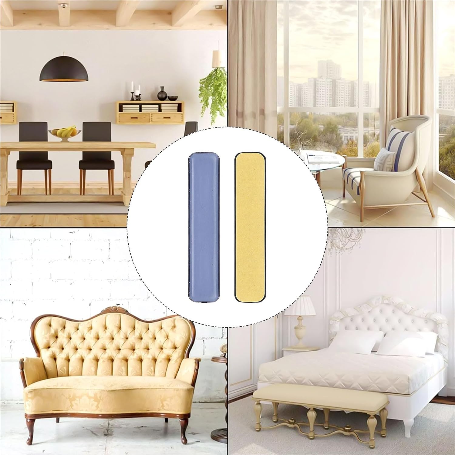 12 Pack Heavy Duty Furniture Sliders 15x75mm PTFE Gliders for Smooth Silent Moving of Couches Tables Chairs on Hardwood Tile Floors Protecting Surfaces from Scratches and Wear