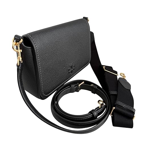 Tory Burch 144688 Thea Flap Black With Gold Hardware Leather Women's Crossbody Bag