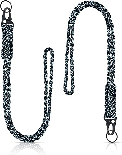 Miniatura 29 de Frienda Juego de 2 Cordones de Paracord de Servicio Pesado Collar de Silbatos Correa Trenzada 550 Cordón de Llavero para Actividades al Aire Libre