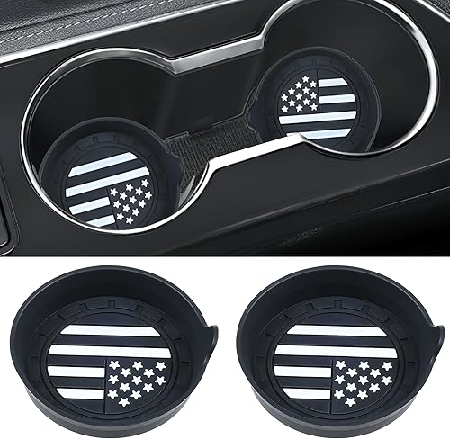Miniatura 1 de Amooca - Portavasos universal y antideslizante de silicona para auto, accesorios para el interior del auto, para bebida, con la bandera