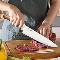 Vista 4 de Knife Set,GOODA 9 Piece Kitchen Knife Set with Block and Sharpener, Anti-Rust Stainless Steel Cooking Knives Set for Kitchen, Chef Knife Block Set