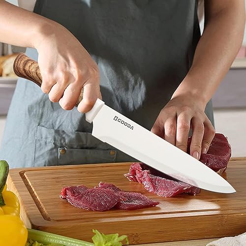 Miniatura 4 de GOODA - Juego de cuchillos de cocina de 9 piezas con bloque y afilador, juego de cuchillos de cocina de acero inoxidable antioxidante para cocina,