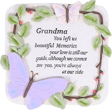 10 Inch Resin Memorial Garden Stone, Outdoor Decor, Sympathy Garden Marker, Sympathy Gift for Loss of Mom, Remembrance of Beloved Mather Grandma