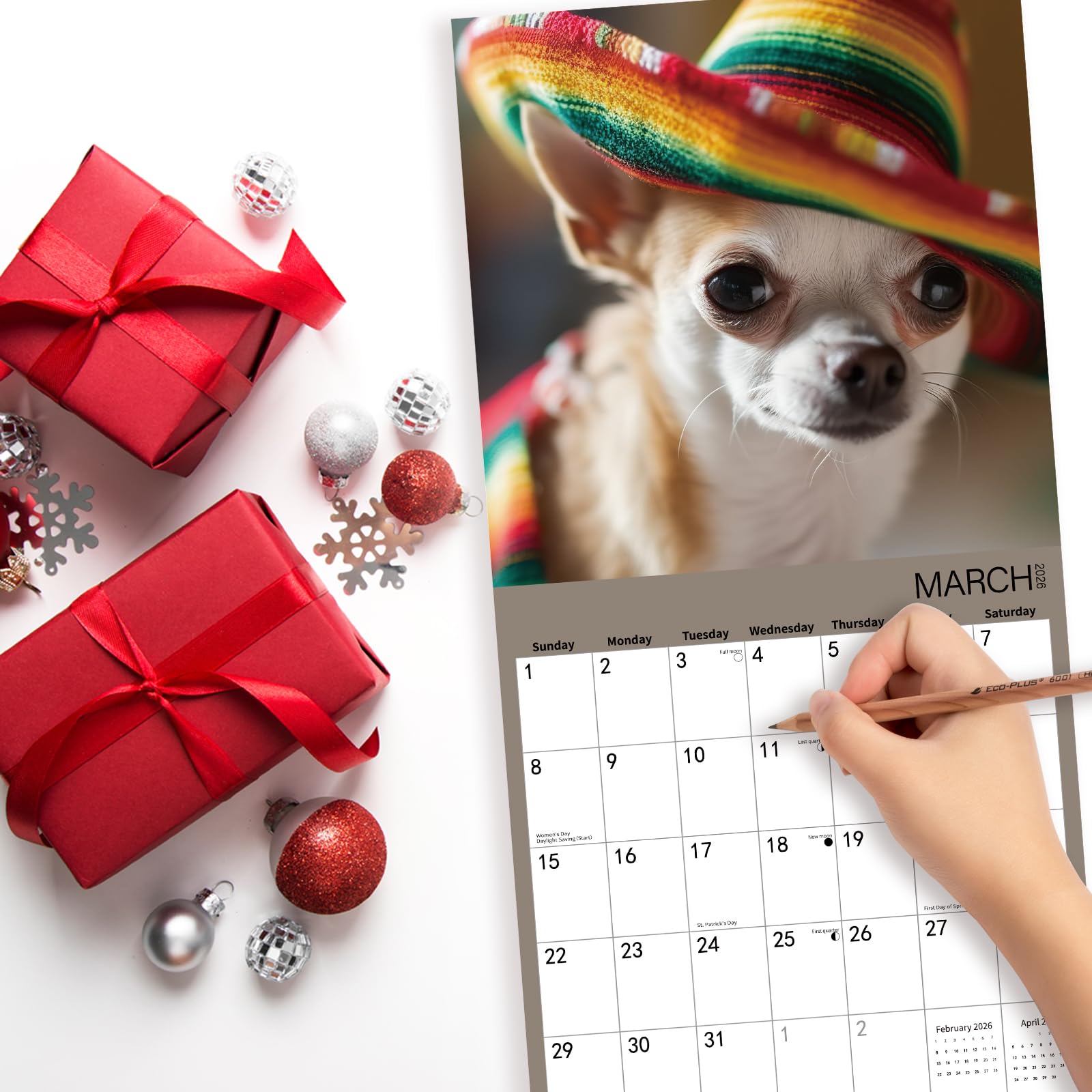 Calendario Chihuahua 2026 – Calendario De Pared Grande De 12 Eses 2026