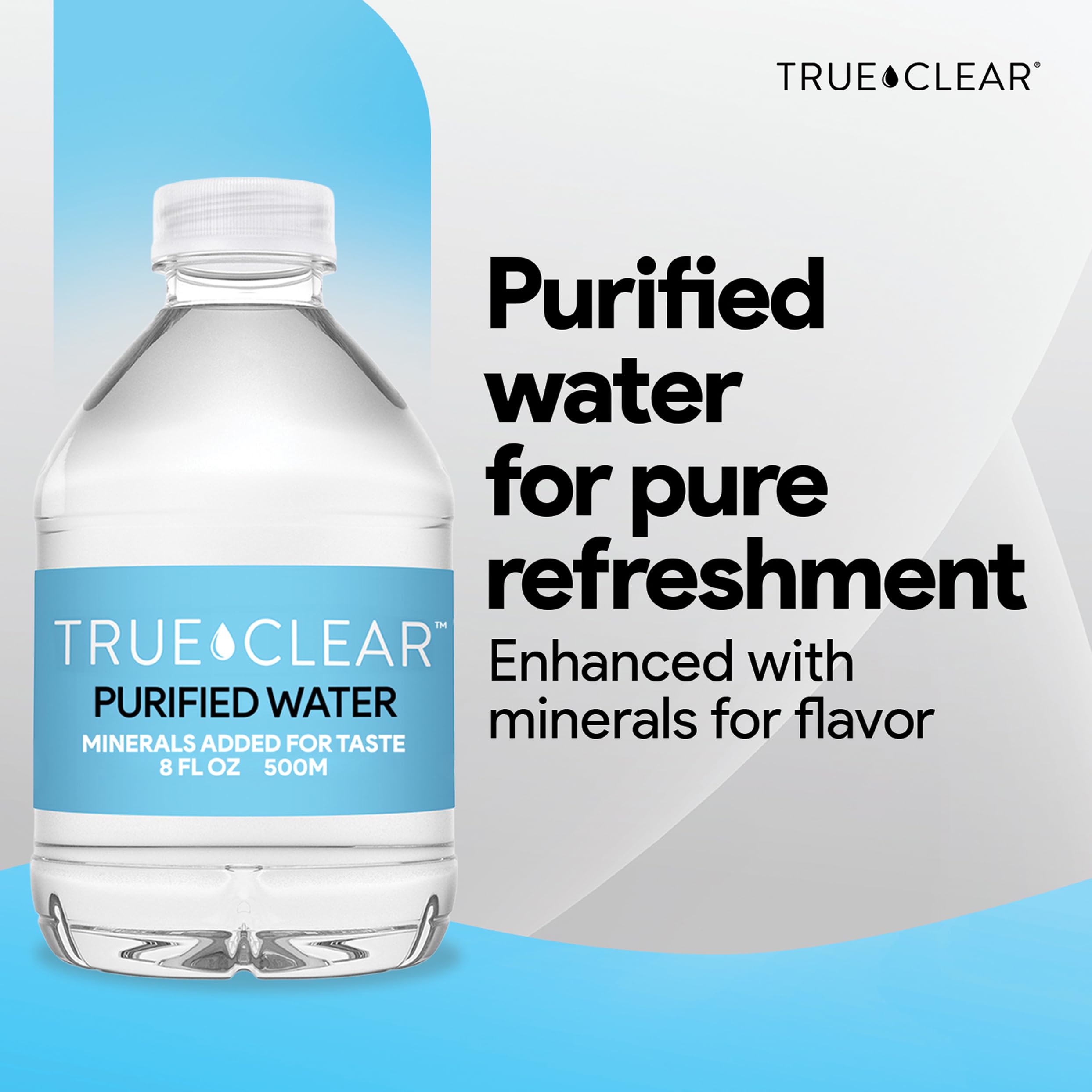 True Clear Purified Drinking Water BPA-Free Bottles Mineral Enhanced Hydration Eco-Air Recyclable Packaging 8 Fl Oz 24 Pack — view 2