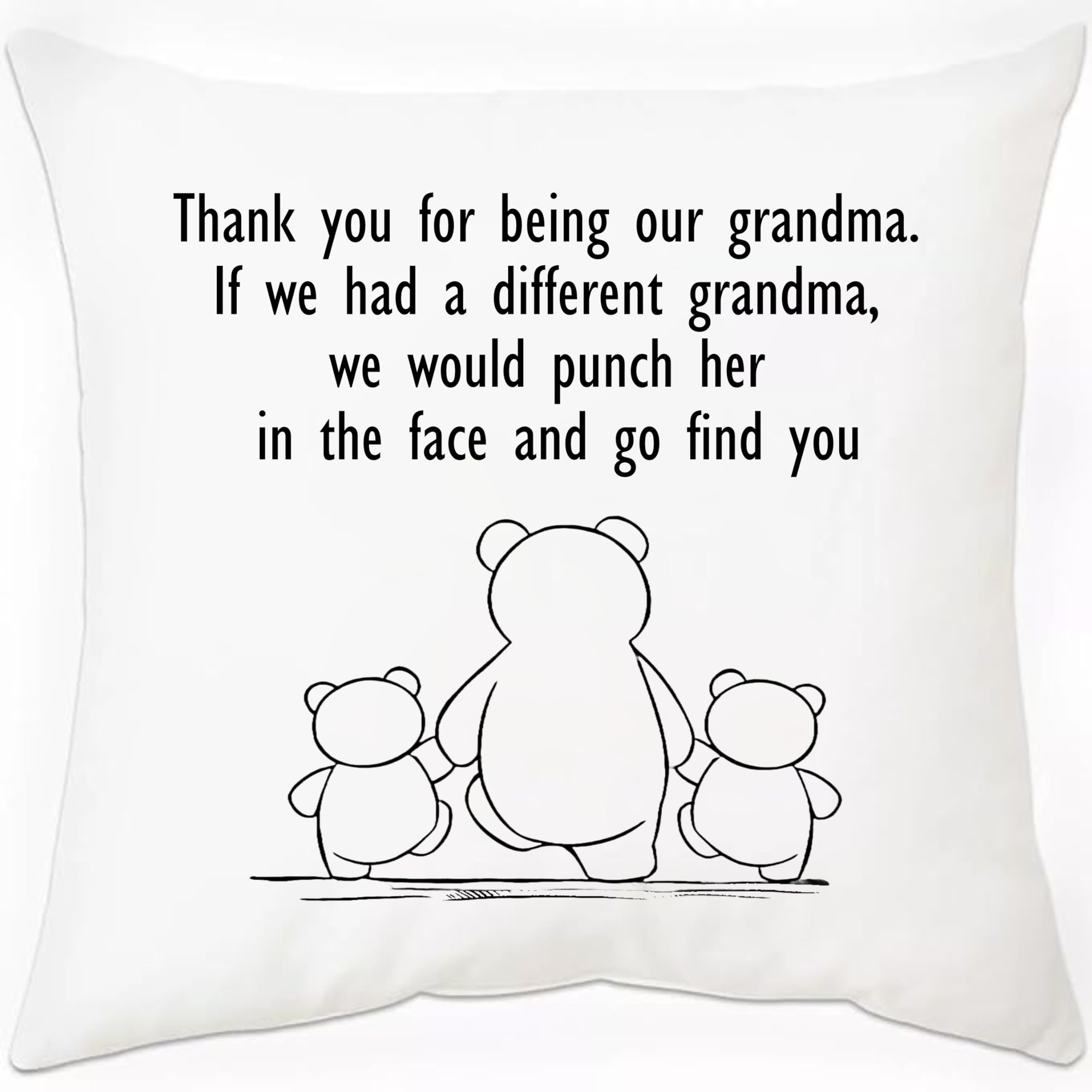 PB TECH Pillow Cushon Cover With thank you for being our Grandma Design - Pillow Cover Gift For Grandma on Birthday Aniversary Christmas (Without Filling, Thank You for Being My Grandma)