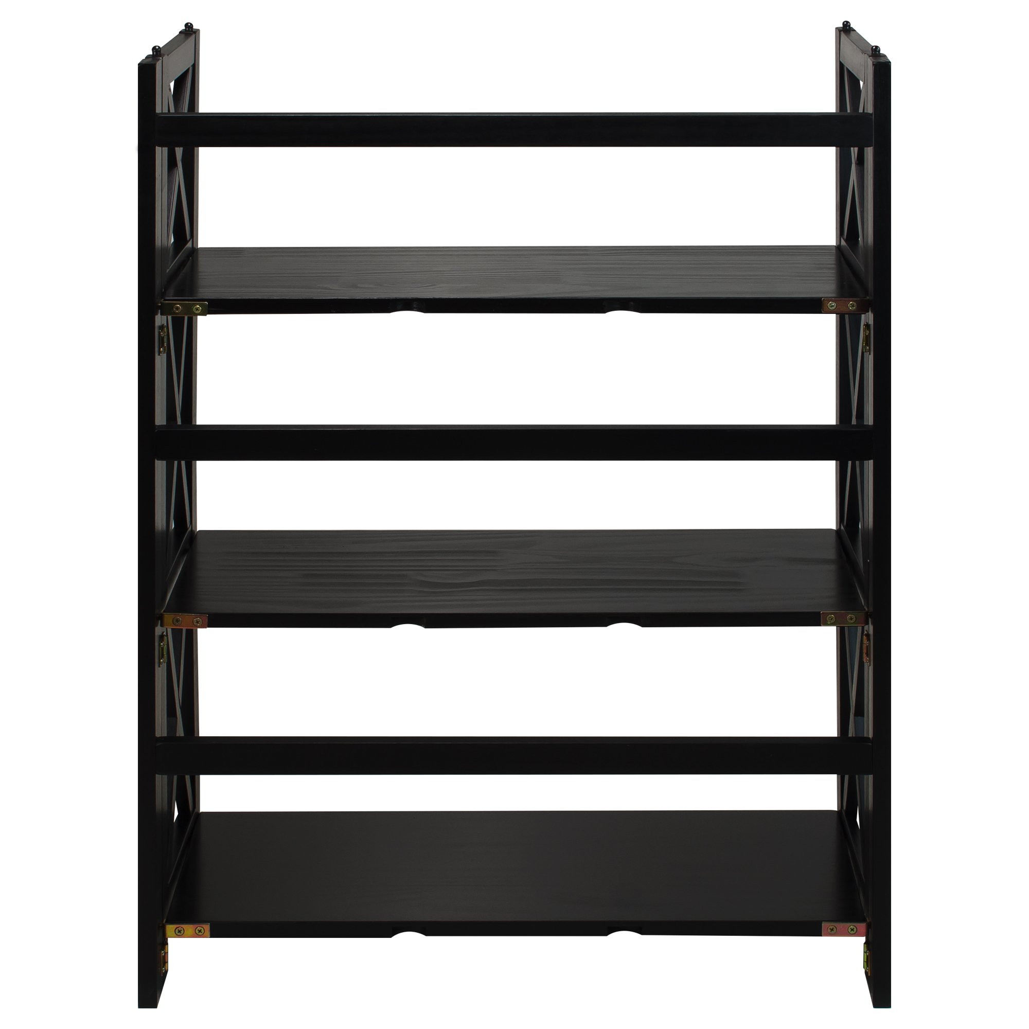 Casual Home Montego 3-Shelf Folding Bookcase, Black