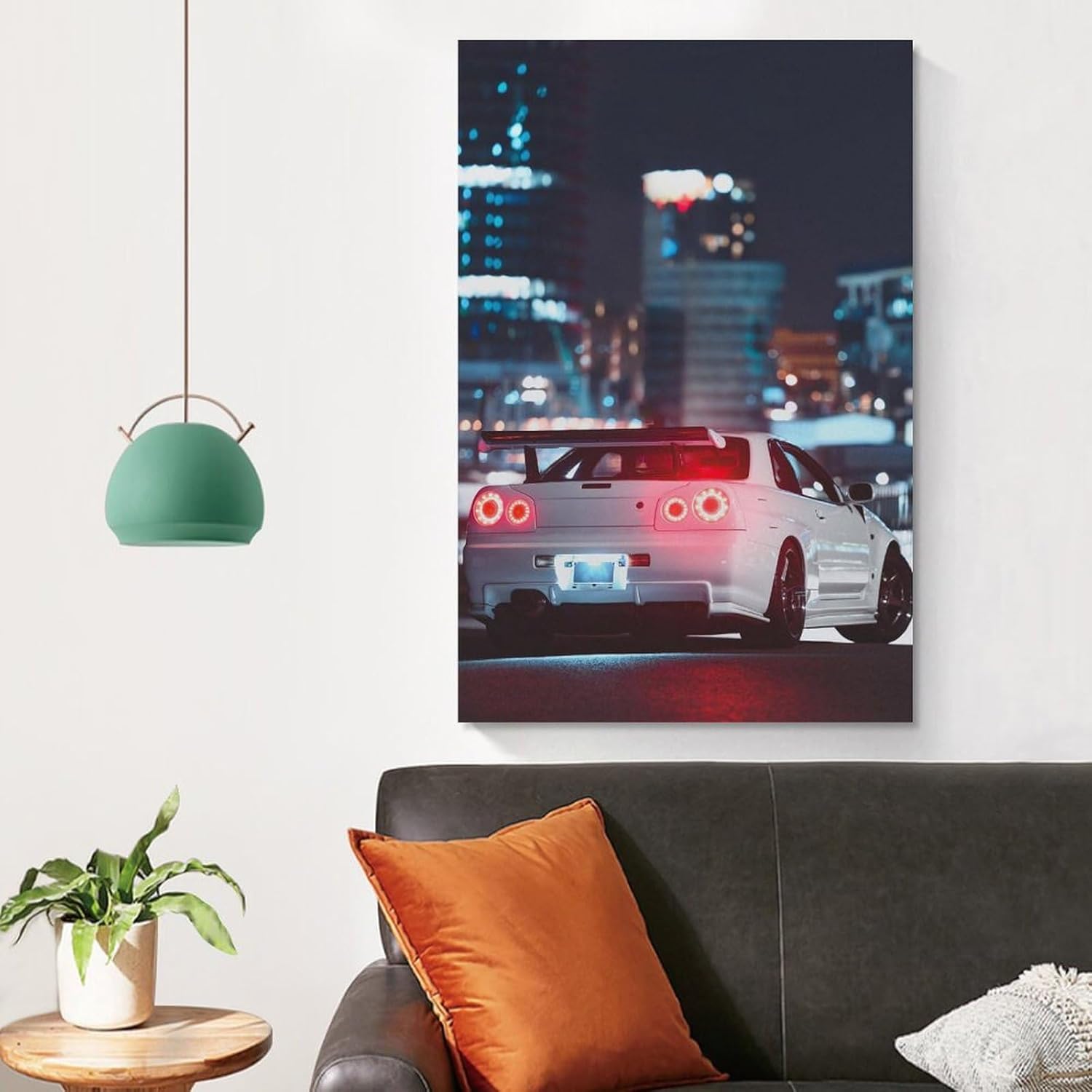 R35 R34 JDM Car Japan White Poster Canvas Wall Art Posters & Prints Hanging Painting for Bedroom Classroom Dorm Living Room Aesthetic Decor Mural Framed Unframed 12x18inch(30x45cm) - Image 4