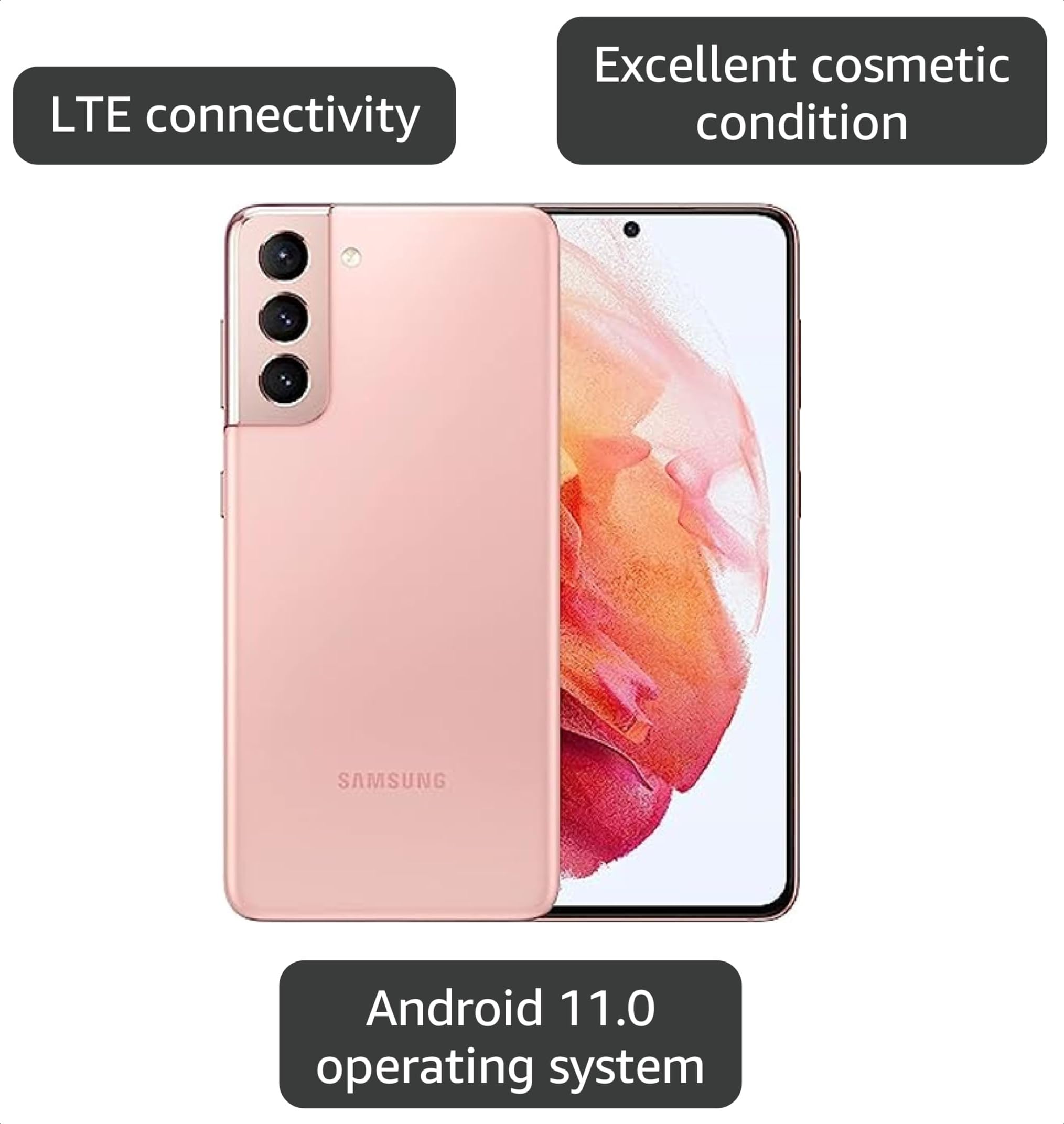 Amazon.com: Samsung Galaxy S21 5G, US Version, 128GB, Phantom Pink