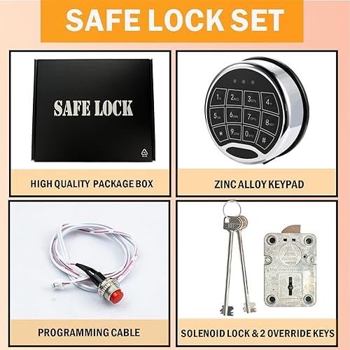 Miniatura 4 de WAH YUE HING Cerradura de teclado electrónico digital para cajas fuertes, reemplazo de bloqueo seguro para armas, bloqueo seguro de retardo de