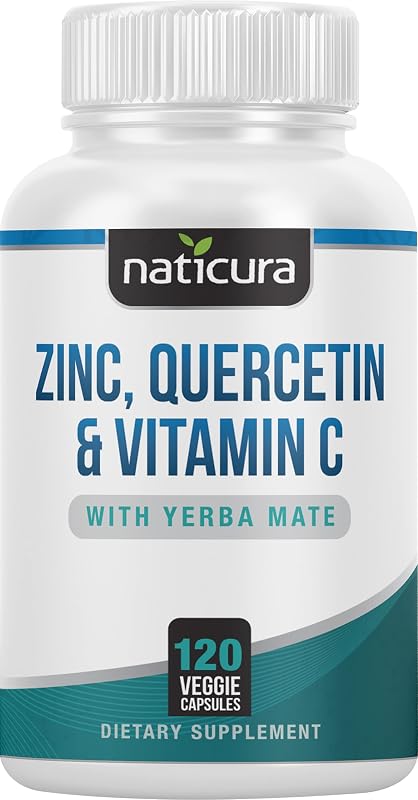 Naticura Suplemento de Zinco com Quercetina, Vitamina C e Erva-mate, 120 cápsulas