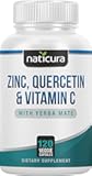 Naticura Zinc Quercetin with Vitamin C and Yerba Mate - 4-in-1 Nutritional Immune Support Supplement - 120 Veggie Capsules - Made in the USA