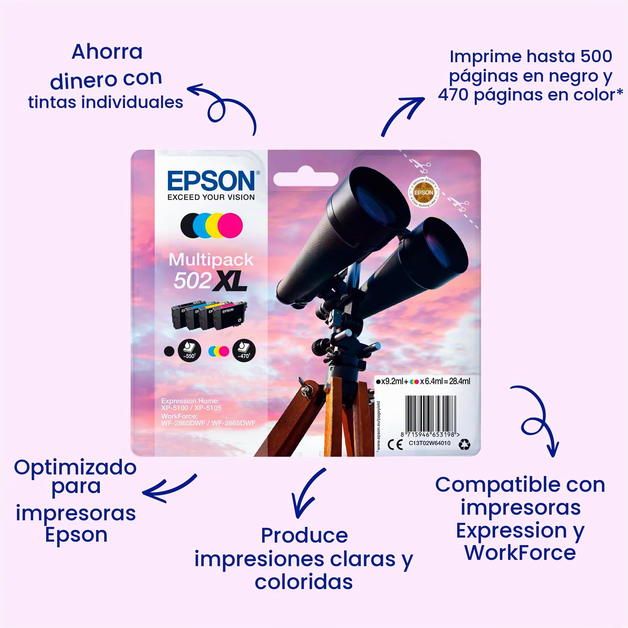 Epson Tinta Adecuado para XP5100, Multicolor, XL