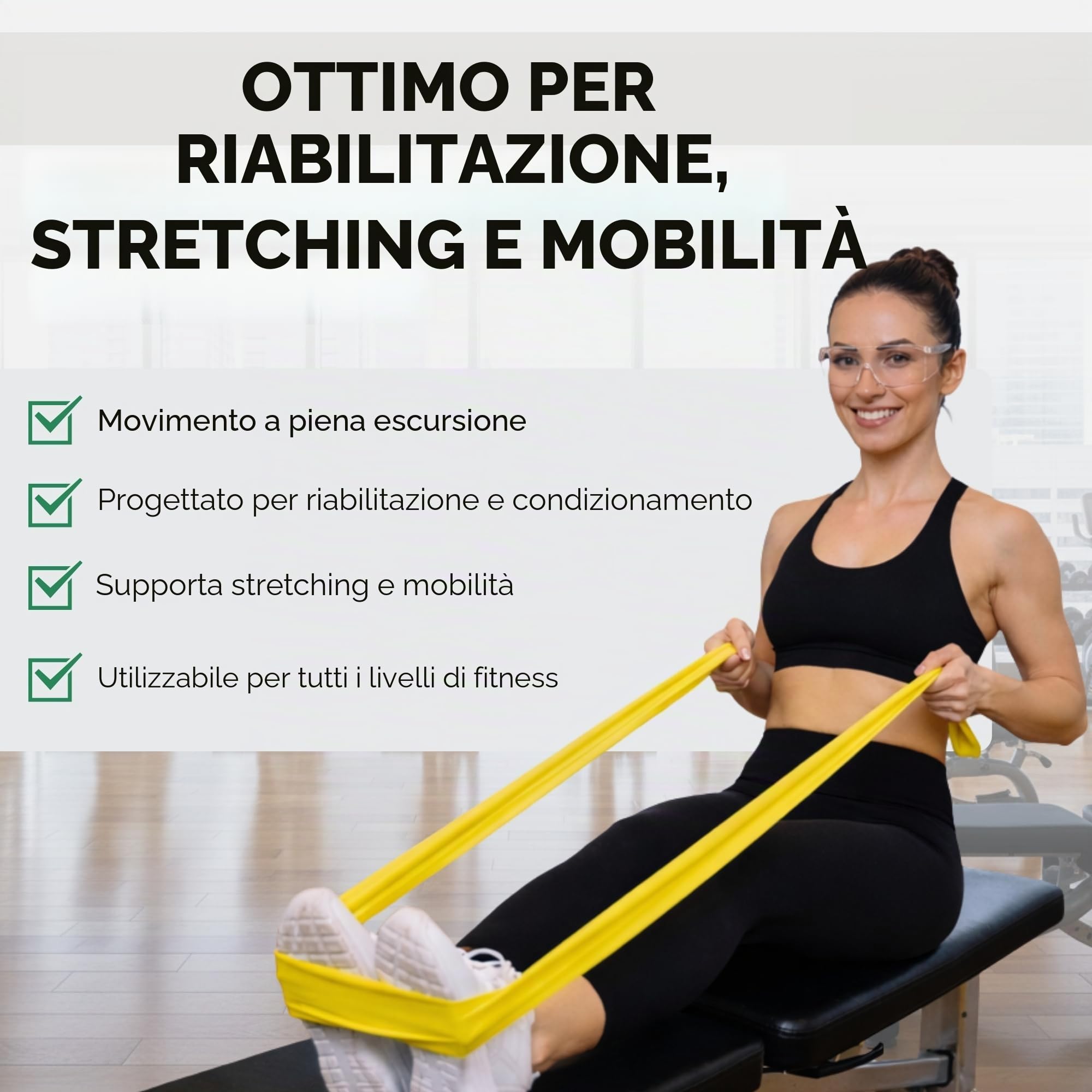 TheraBand Set da 1,50 m, Fascia da Fitness, Fascia Elastica per Allenamento del Corpo, Fascia di Resistenza, Fasce di Allenamento per la casa, Accessori per Il Fitness