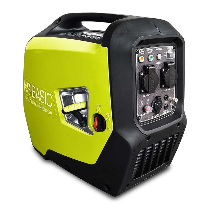 K&S BASIC KSB 21i S Generatore inverter 2000W, Generatore di Corrente Silenziato a Benzinaper consumatori di energia sensibili, motore Euro 5, classe di protezione IP23M