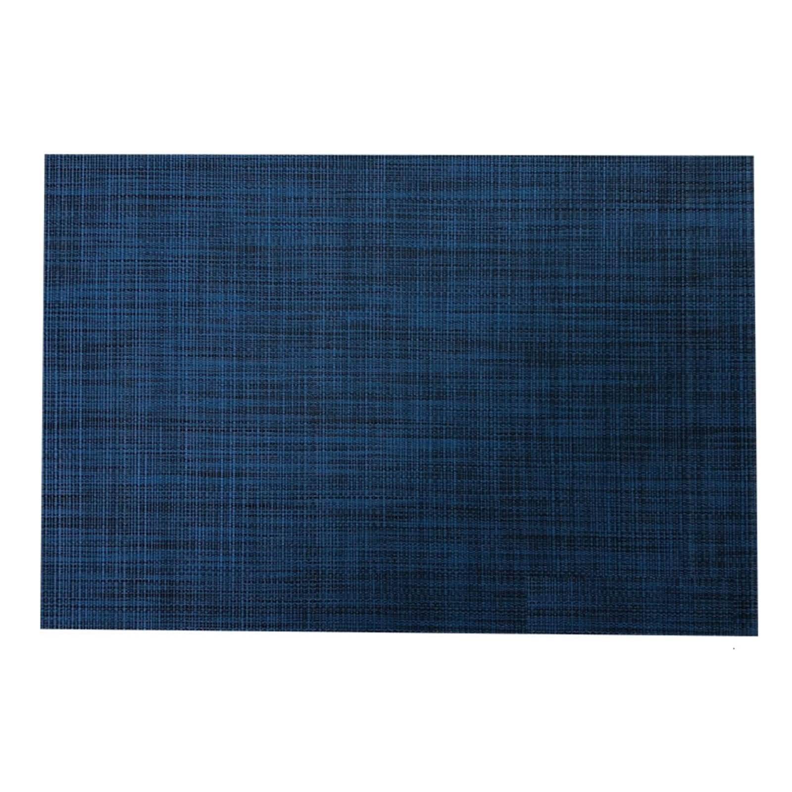 Manteles individuales elegantes de 45,7 x 30,5 cm, estilo europeo, tejido a rayas, vinilo, poliéster, color azul oscuro