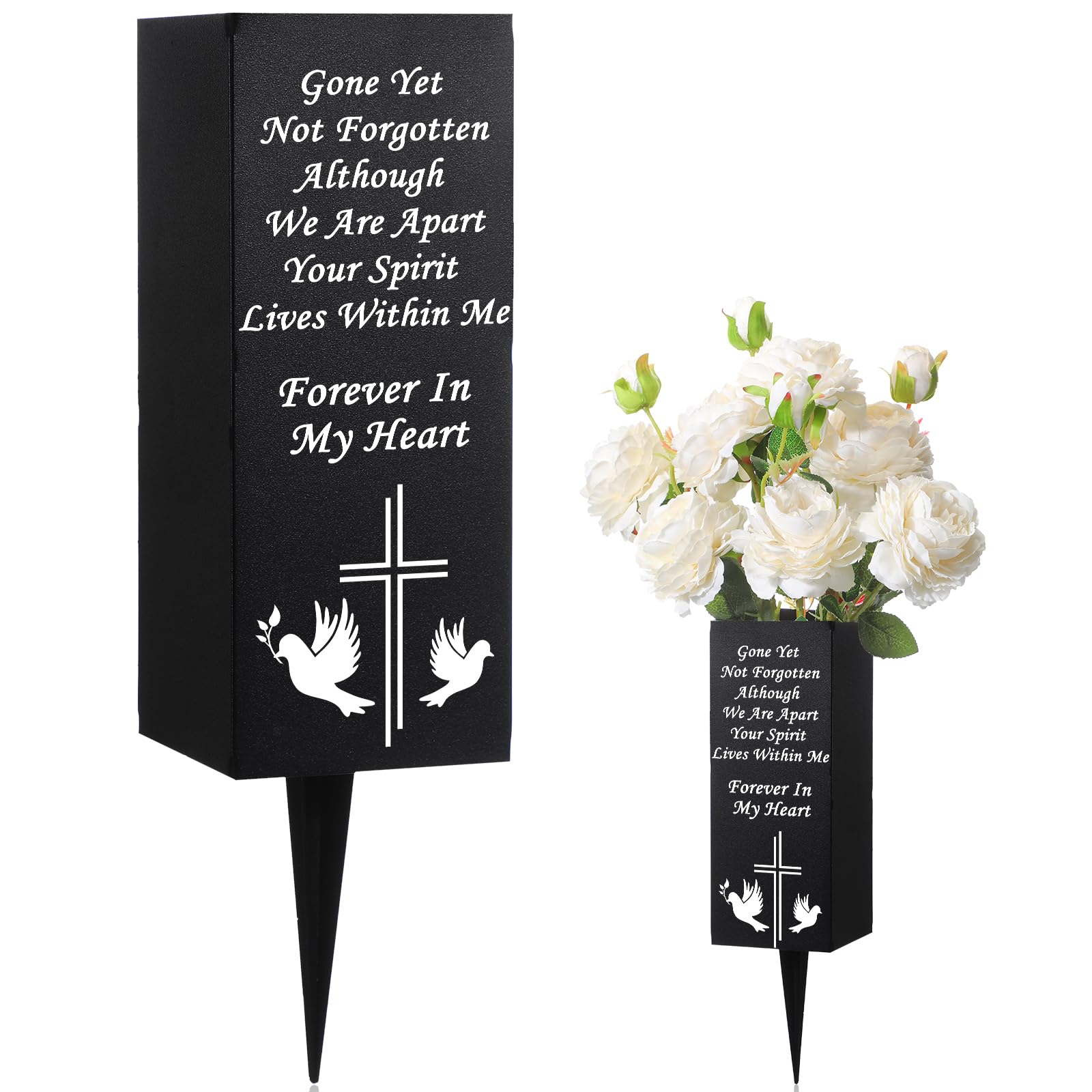 Geosar Grave Decorations for Cemetery Flower Vase Gravesite Flower
