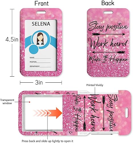 Miniatura 46 de Funny Chicken Badge Holder with Retractable Reel ID Card Badge Case with Carabiner Clip Heavy Duty Vertical Card Name Tag Badge Protector Cover for