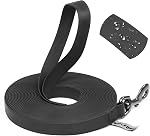 Wolfone Waterproof Dog Leash Long Line,PVC Coated Nylon Webbing Training Leash 5FT Easy Clean, Durable, Strong Recall Leash for Dogs – Yellow