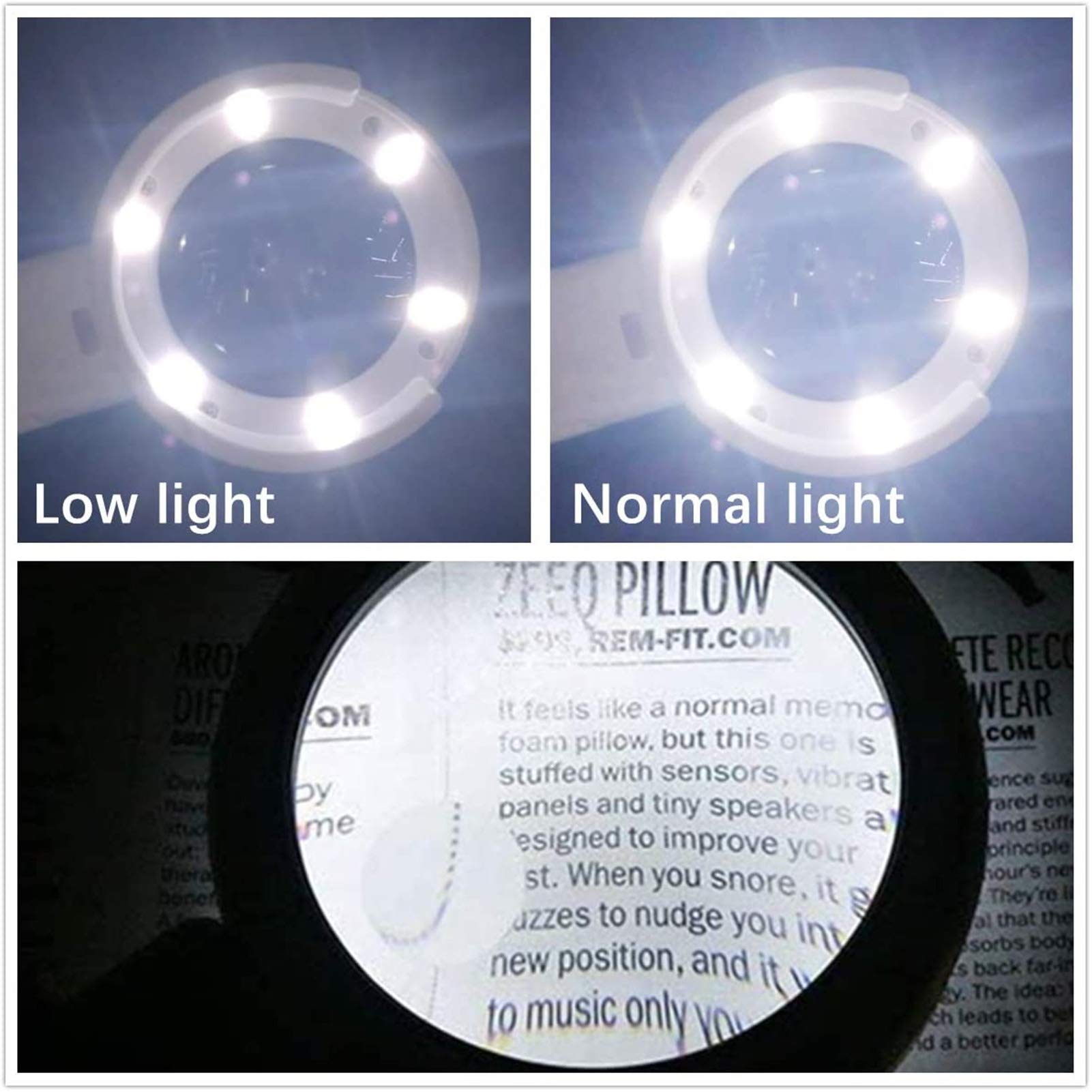 Lupa de Escritorio portátil con 6 Luces LED y Mango Plegable, Lente de Aumento Recargable 7X para Lectura, Costura, Pasatiempos, reparación de Joyas, Punto de Cruz, Manualidades.