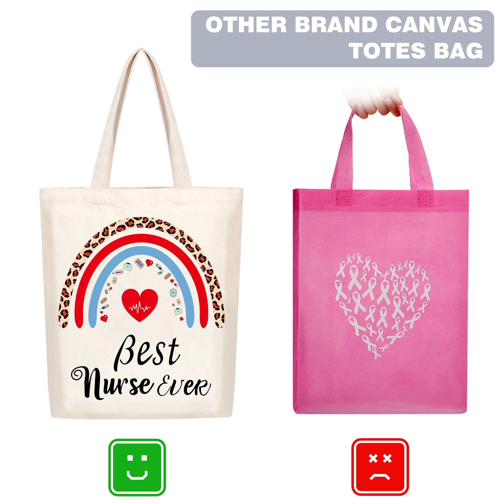 Kolewo4ever 16 Pieces Nurse Appreciation Gifts Nurses Week Gifts Tote Bags Nurse Graduation Retirement Canvas Tote Bags Shopping Bag Shoulder Bag Gift for Women Nurses Supplies