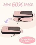 BAGSMART Compression Packing Cubes for Travel, 6/5/4set Lightweight Packing Organizers, Summer Travel Essentials Suitcase Organizer Bags Set, 01-Black, 4 Set-Compress