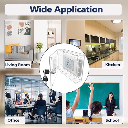 Miniatura 6 de Cubierta grande para caja de termostato con llave, caja de cubierta de termostato transparente con cerradura se adapta a todos los termostatos