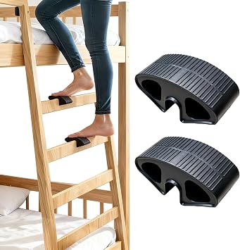 2Pcs Dorm Bed Ladder Foot Support, Non-Slip Dorm Ladder Covers for Pain-Free Climbing, Rubber Ladder Step Pads for Bunk & Loft Beds, Flexible Fit for College Dorm Bed Ladders, Easy Installation