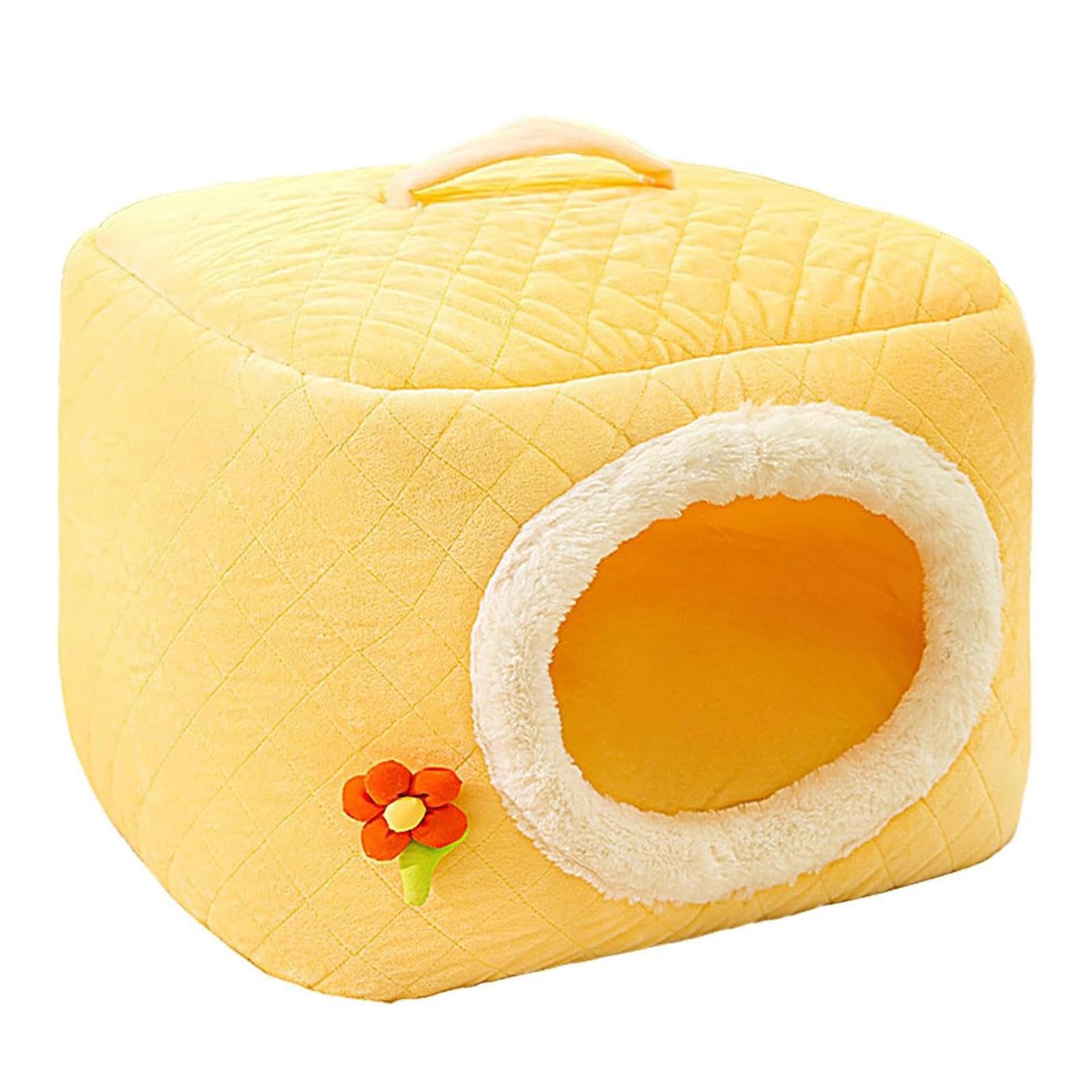 Cuccia per Gatti da Interno, Accogliente Cuccia per Gatti Chiusa, Cuccia per Cani con Tappetino Morbido, Nido Portatile per Animali Domestici per Conigli e Cani,S